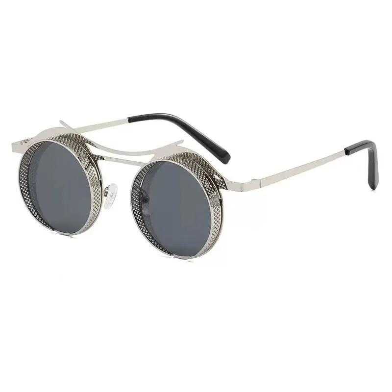 Men s Steampunk Sunglasses Stylish Round Punk-Inspired Shades Unisex Vintage Luxury Retro Style UV400 Vacation Sunglasses
