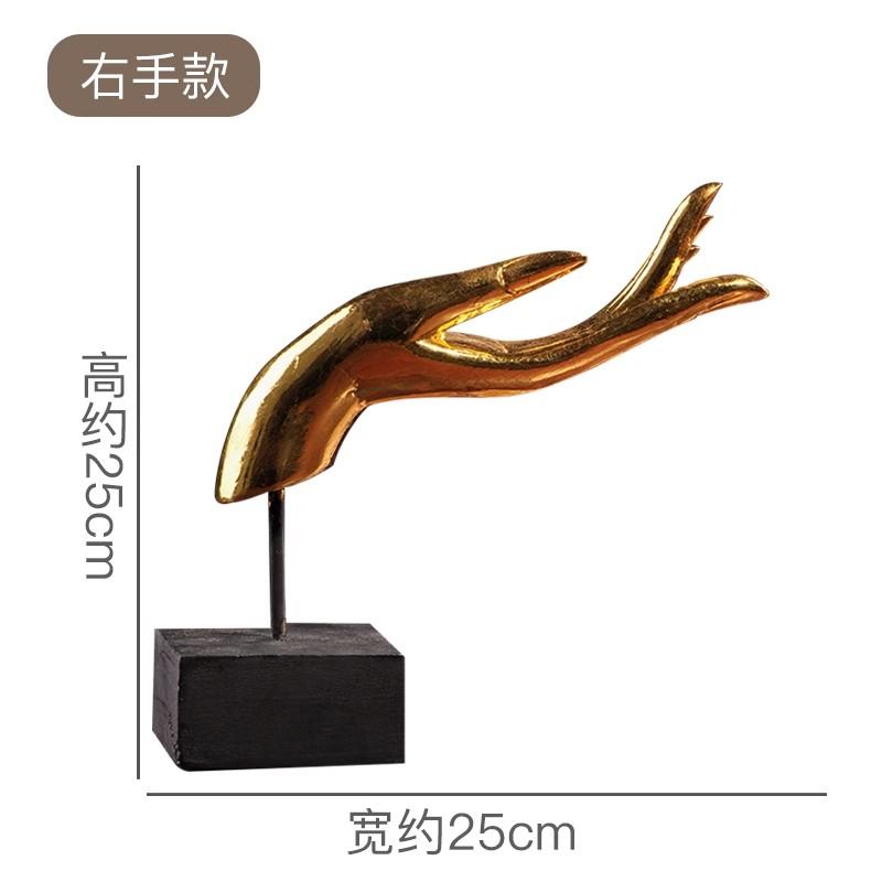 

Golden Wood Carving Crafts Zen Buddhist Hand Sculpture Desktop Ornament Home Decoration Statue Miniatures Decoration Crafts