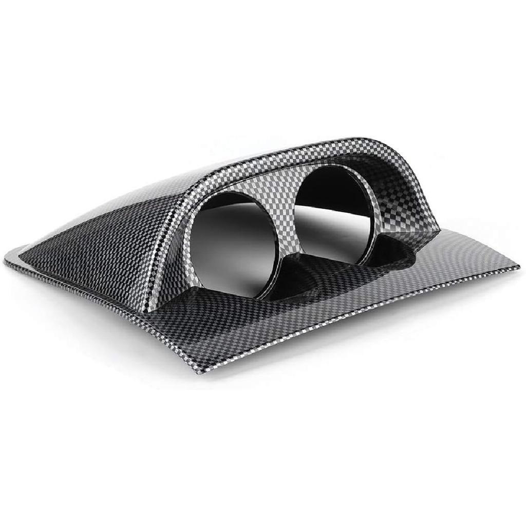 KIMISS 2in Dual Gauge Dash Pod, Dash Gauge Pod Dual Hole Car Meter Mount Holder Bracket Universal Auto Accessory (Carbon Fiber)