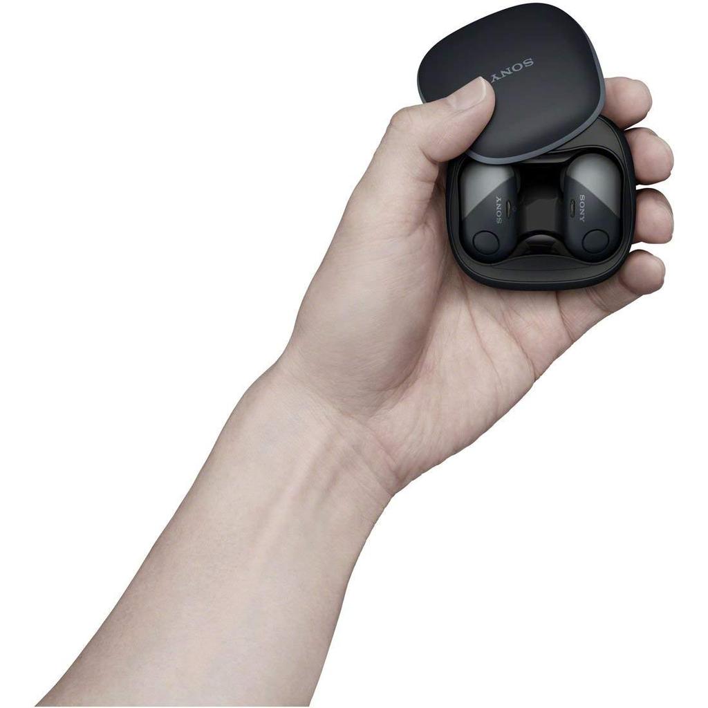 Sony True Wireless Ohrhörer Amazon Alexa Bluetooth Getrennt Links und Rechts 2018 Schwarz BM Geräuschunterdrückung WF-SP700N Integriert, Kompatibel, Kopfhörer,