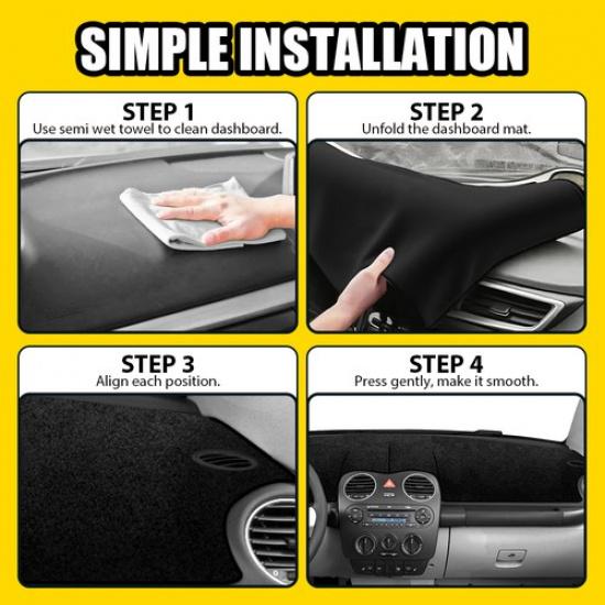 For Volkswagen Beetle 1998 1999-09 2010 Dash Cover Mat Black Dashboard Carpet EV