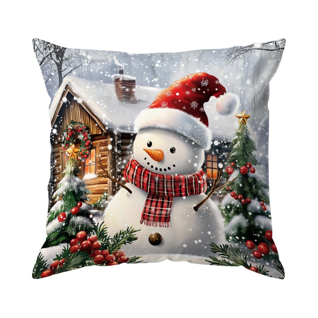 1pcs Christmas Theme Pillowcase Square Bedroom Cushion Covers Zipper Living Soft Home Comfortable Decor 45x45cm