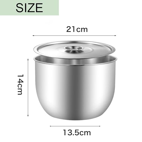 Asdays Rice Washing Bowl - Popular for Food Preparation and Mixing, Heat-Resistant, Deep, Baking Bowl, Made of 304 Stainless Steel, Set of 2 (Bowl + L