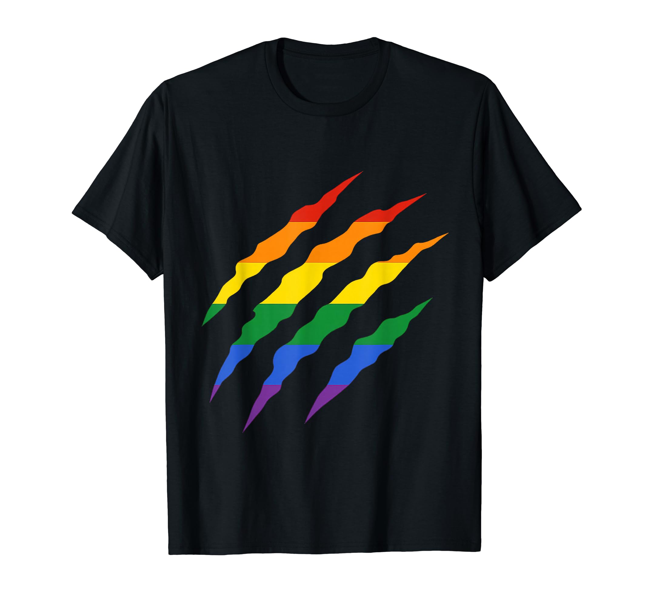 

Rainbow Scratch Claw Pride Color Stripe LGBTQ T-Shirt чорний