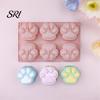 Baking Mold For Desserts Cat Paw Silicone Food-Grade Chocolate Mousse Cake Easy-Release Handmade Soap Reusable for DIY Dessert Decompression