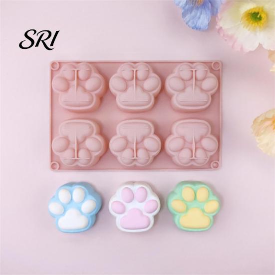 Baking Mold For Desserts Cat Paw Silicone Food-Grade Chocolate Mousse Cake Easy-Release Handmade Soap Reusable for DIY Dessert Decompression