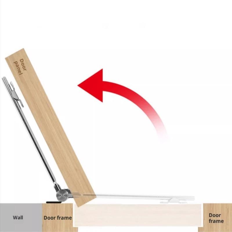 1Pc Lightweight Stainless Steel Automatic Door Closer Device Is Quiet And Suitable For Residential Use With Screw Accessories