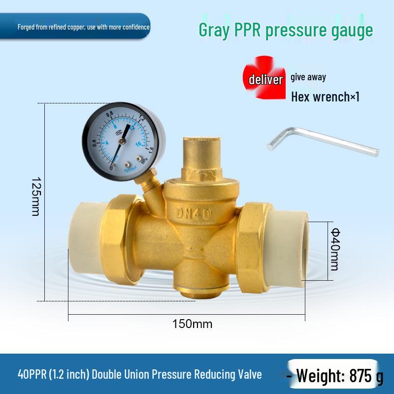Water Pipe Pressure Reducing Valve for Home Heaters - PPR20/25/32, 4-Point PE Fitting