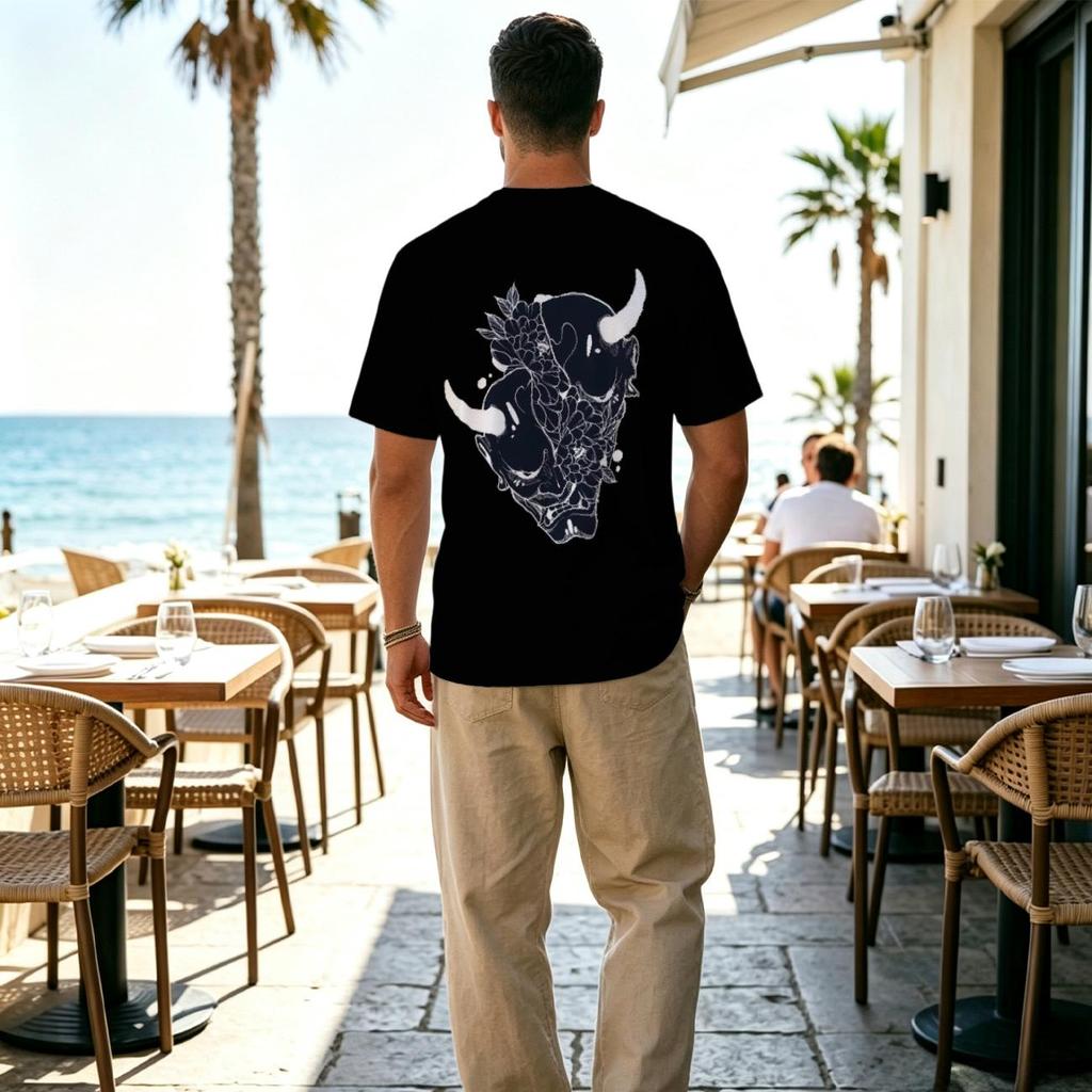 Men's Breathable T-Shirt - Funny 2D Creative Day of the Dead Print, Casual Daily Comfortable Top