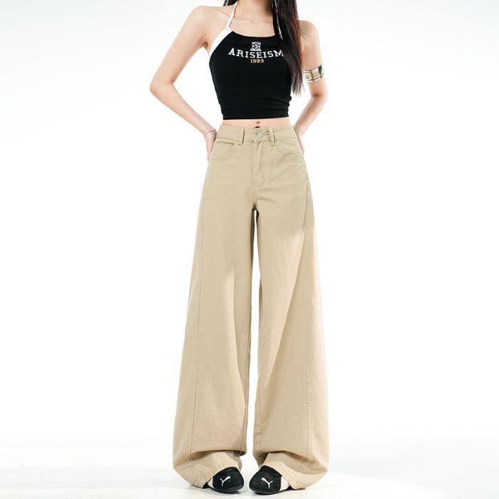 

Women s Retro Wide-Leg Cargo Pants - Spring/Autumn 2026, Slimming Versatile Casual Style L