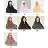 Instant Chiffon Hijab With Built In Magnet Buckle Solid Color Woman Muslim Hijab Scarf Soft Islam Turban Fashion Headband Shawl