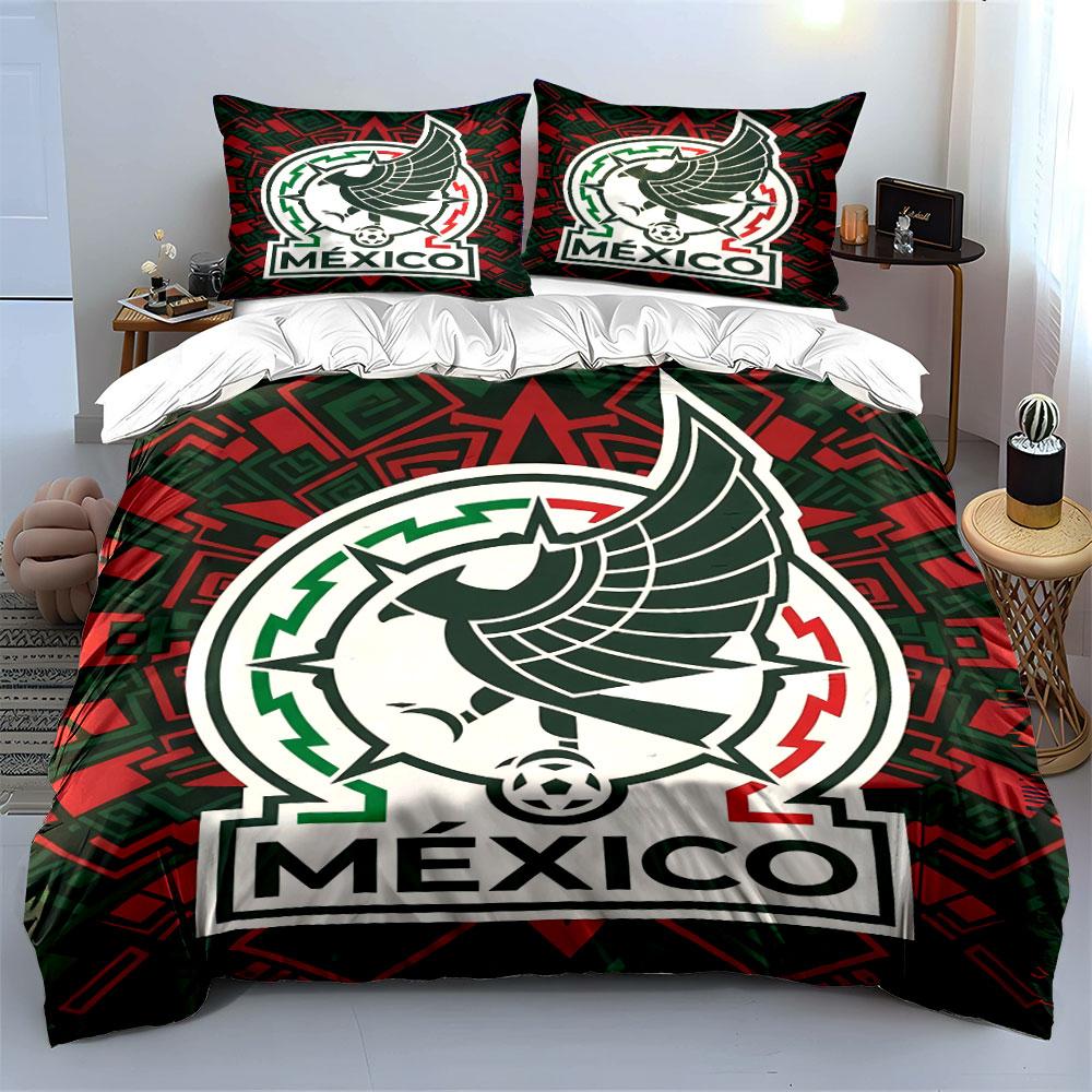 Mexico Soccer Logo Bedding Set Bedding Duvet Cover Set Duvet Cover Pillowcases (1 * Duvet Cover 2 * Pillowcases, without duvet insert)