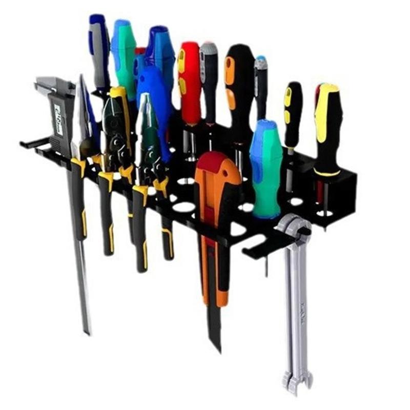 Space Saving Metal Tool Organizer Wall Mount Storage Rack for Tools Screwdriver Pilers Wrench Utility Tool Holder Shelf
