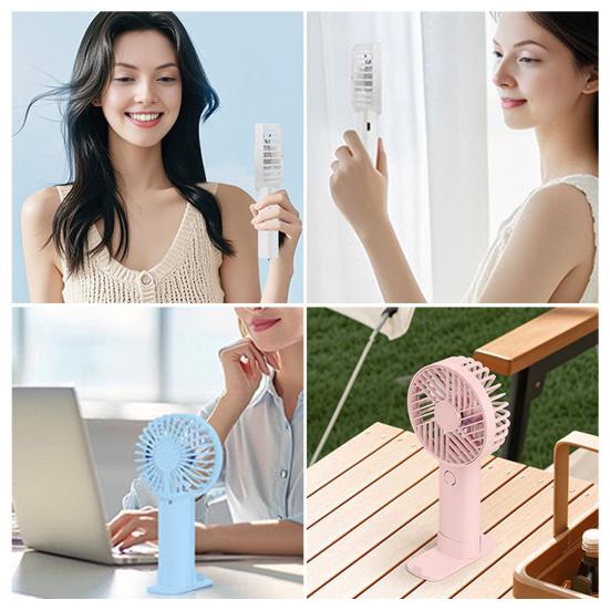 Mini Handheld Fan with Phone Holder 3 Speed USB Rechargeable Summer Cooling Fan