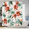 Green Leaf Flower Waterproof Shower Curtain Elegant Bathroom Decoration Custom Size Printing Water Resistant Polyester Cloth Was