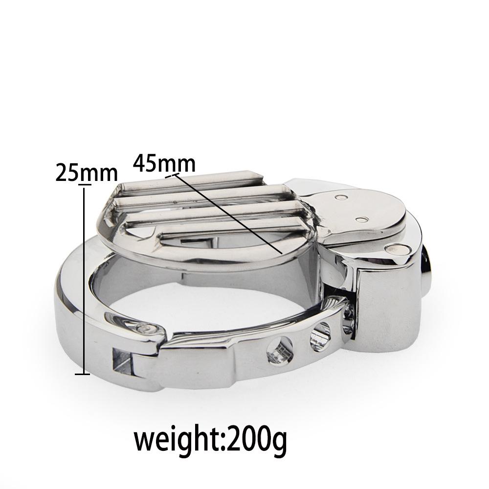 Male Metal Chastity Lock, Sissy Silver Chastity Cage, 6 Positions Adjustable Abstinence Chastity Device, Adult Erotic Products