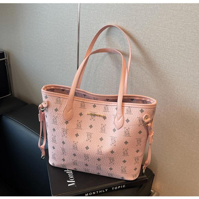 

Женская сумка-тоут новая повседневная универсальная большая вместимость высококлассная портативная на плечо розовый