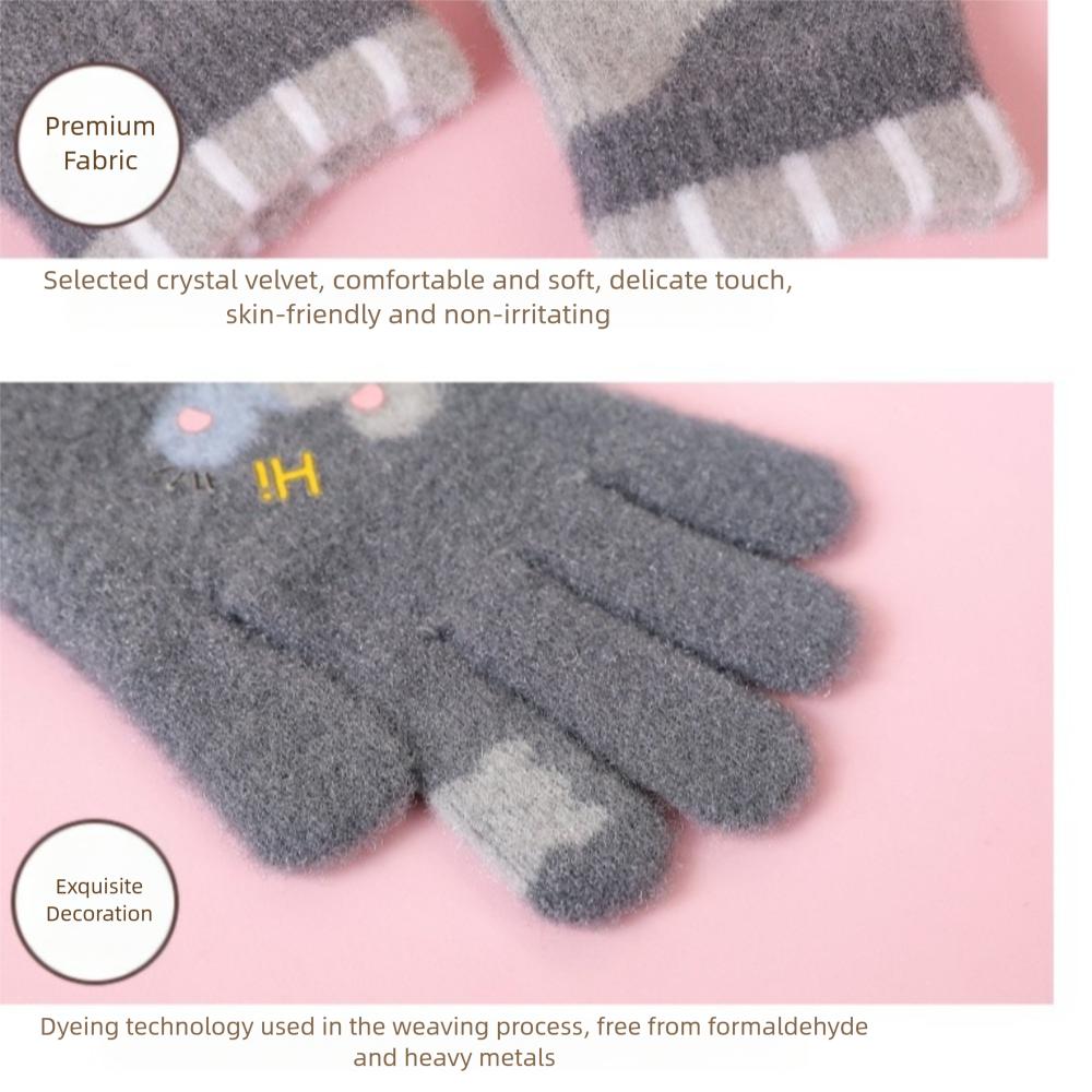 Ciepłe Rękawiczki Dziecięce Wodoodporne Rękawice Niemowlęce Urocze Rękawiczki Dzianinowe Na Zewnątrz