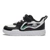 Li Ning Kids Round Toe Velcro Durable Shock Absorption Low Top Skate Shoes Kids Skate Shoes Black White YKNU022-1
