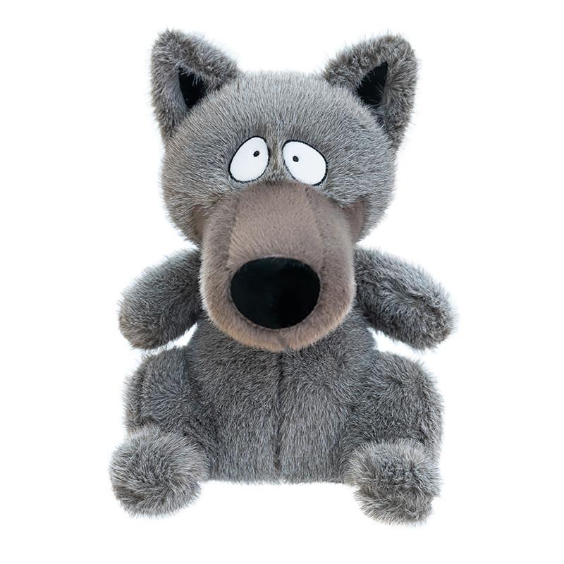 Cute Cartoon Gray Wolf Plush Toy For Kids Soft Stuffed Animal Gift
