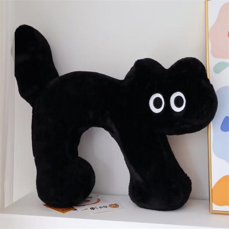 Big Size Cartoon Kawaii Walking Black Cat Pillow Doll Cushion Cat Plush Toy Desk Sofa Home Decor Christmas Birthday Gift