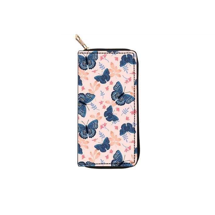 Butterfly Long Zipper Wallet Wallet Wallet Clutch Bag Card Bag Small Quantity