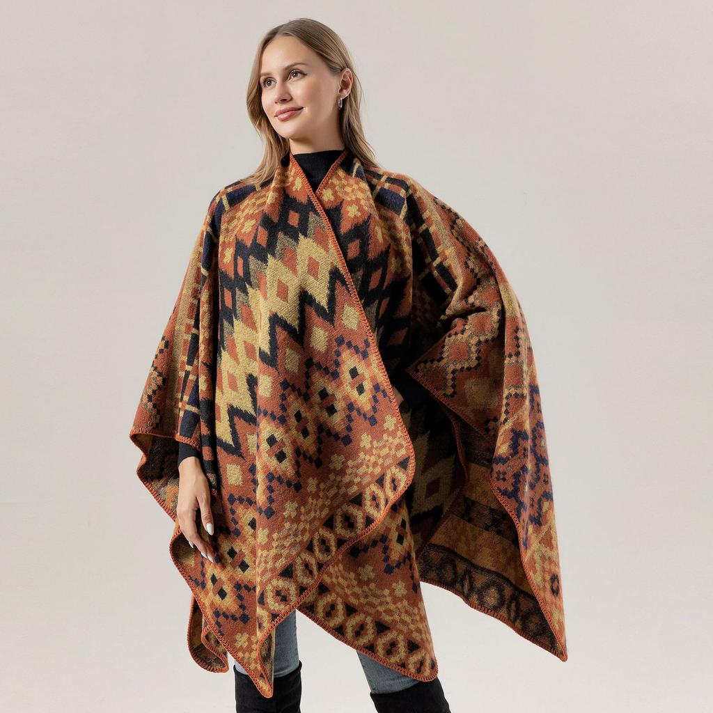 Jednoduchý šál, letní luxusní šátek, teplý rozdělený plášť pro ženy