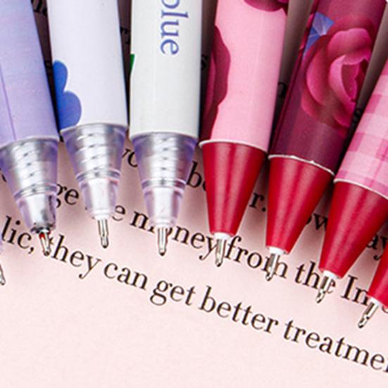 4 bucăți/set 0,5 mm stilou gel presat uscare rapidă cerneală neagră cu vârf fin Articole de papetărie cu tema florilor pix de scris articole de birou