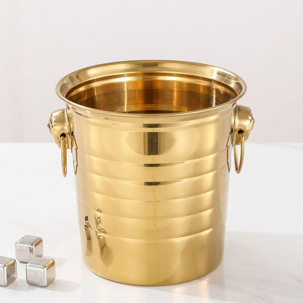 Stainless Steel Ice Bucket Thicked Red Wine Bucket Bar Accessories Champagne Bucket  Bar