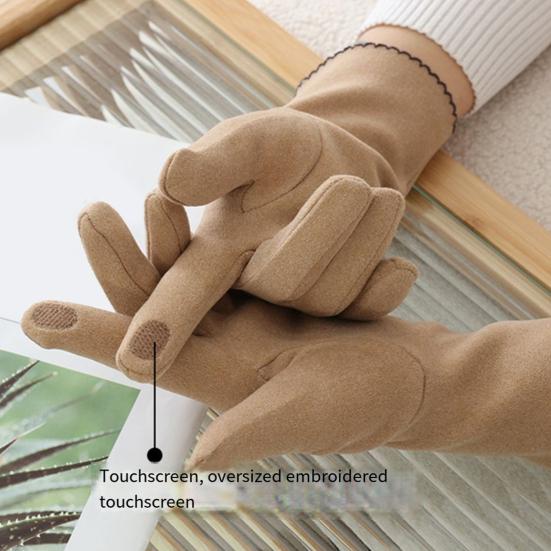 1 Pair Winter Women Full Finger Gloves Touch Screen Warm