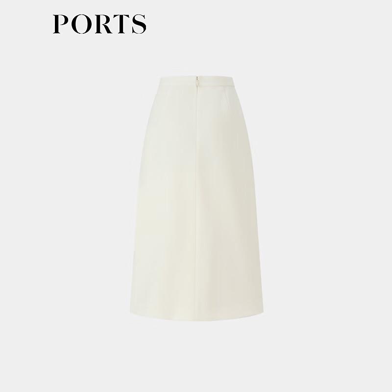 PORTS Women's Cloud White Print Mid-Length Skirt