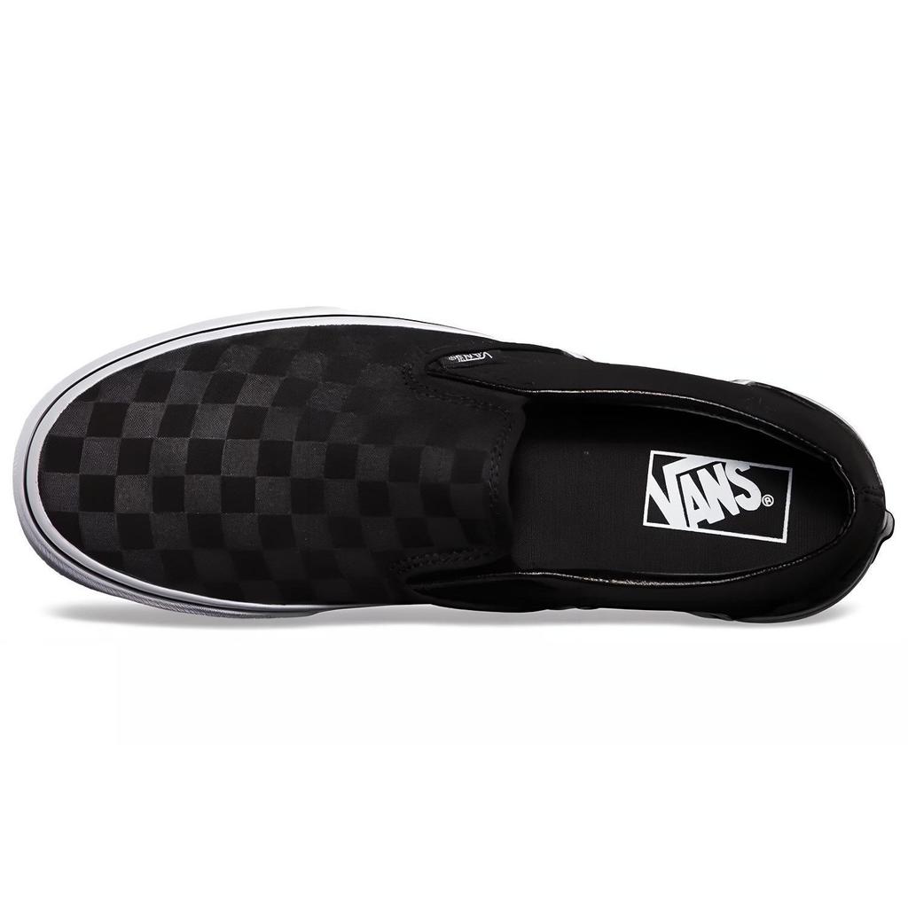 Vans Schachbrett Classic Slip-on Abriebfest Leicht Niedrig geschnitten Skateboard-Schuhe Unisex Schwarz VN000EYE276