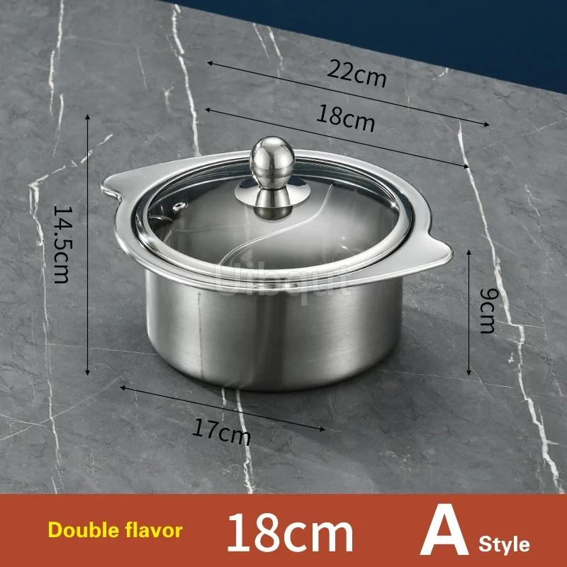 Whirlwind cooker One person one pots small hotpot Clear Soup Double Flavor Pot Single person hot pot with lid Induction cooking
