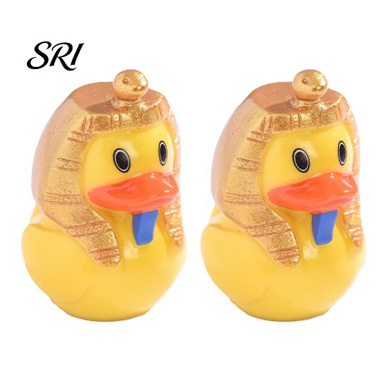 Car Dashboard Duck Ornament 2 Pcs Mini Resin Egyptian Figurine, Cute Tiny Ancient Sphinx Unique Duckling Figurine Pharaoh Figures for Home Office A