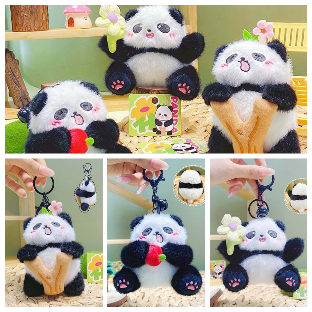 

Soft Stuffed Plush Panda Keychain Keys Accessories Huahua Panda Keyring Kids Toys