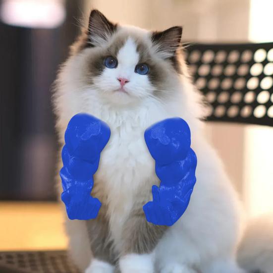 

Cat Muscle Arm Costume 3D Printed Funny Cat Neck Arm with Muscle Pet Spoof Toy Hanging Arm Kitten Birthday Party Supplies S синій