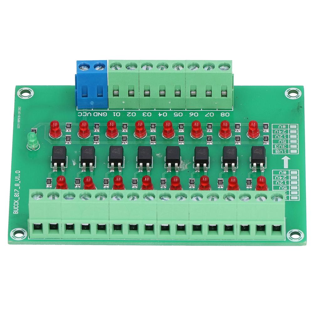 Optical Isolation Module 24V to 5V 8 Channel Optocoupler PLC Signal Converter Board