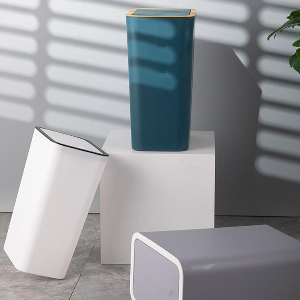 Plastic Push Top Waste Bin for Home and Office Use Durability Trash Can Waste Bin with Easy Press Lid for Any Room