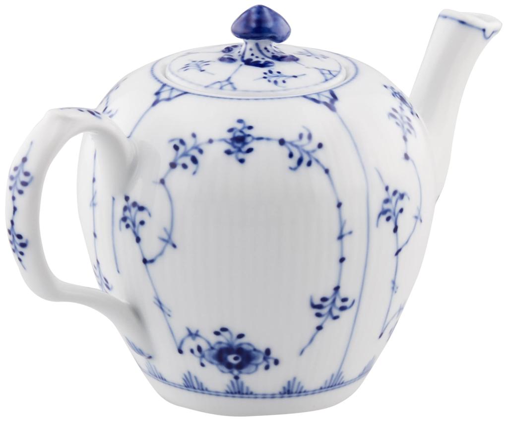 Importovaná mini konvice na čaj Royal Copenhagen Blue Fluted Plain 350ml, svatební dárek 1017180 [Běžný produkt]