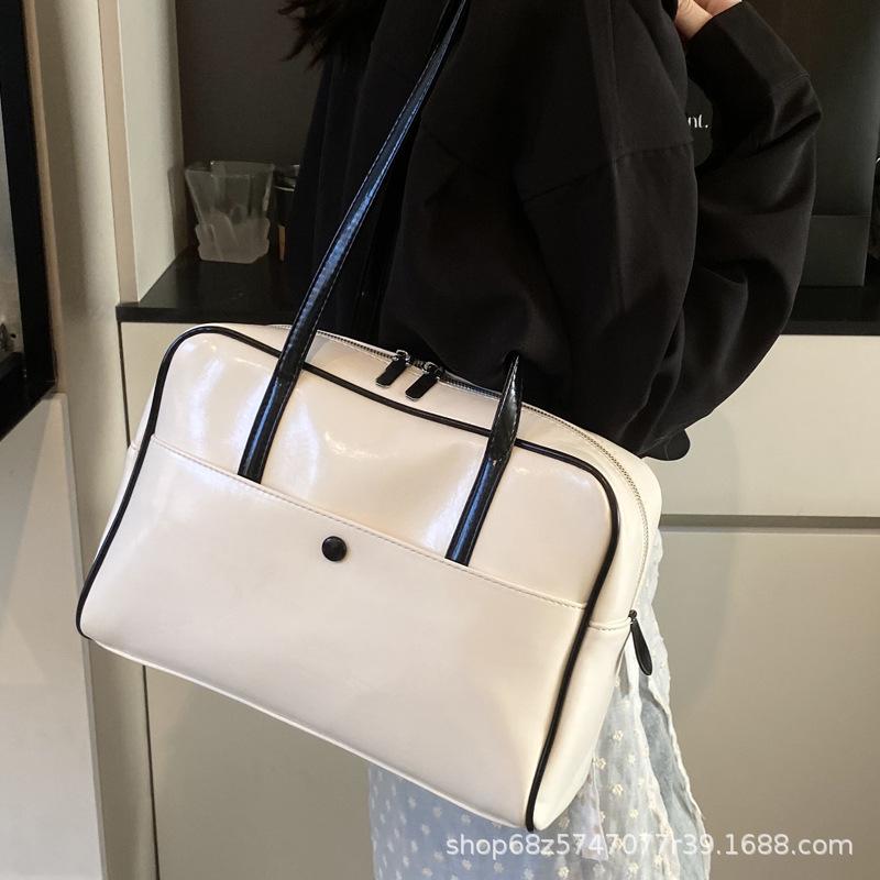 Korean Niche Underarm Bag Women's Four Seasons 2025 New Trendy Fashion Retro Commuter Bag Large-capacity Briefcase