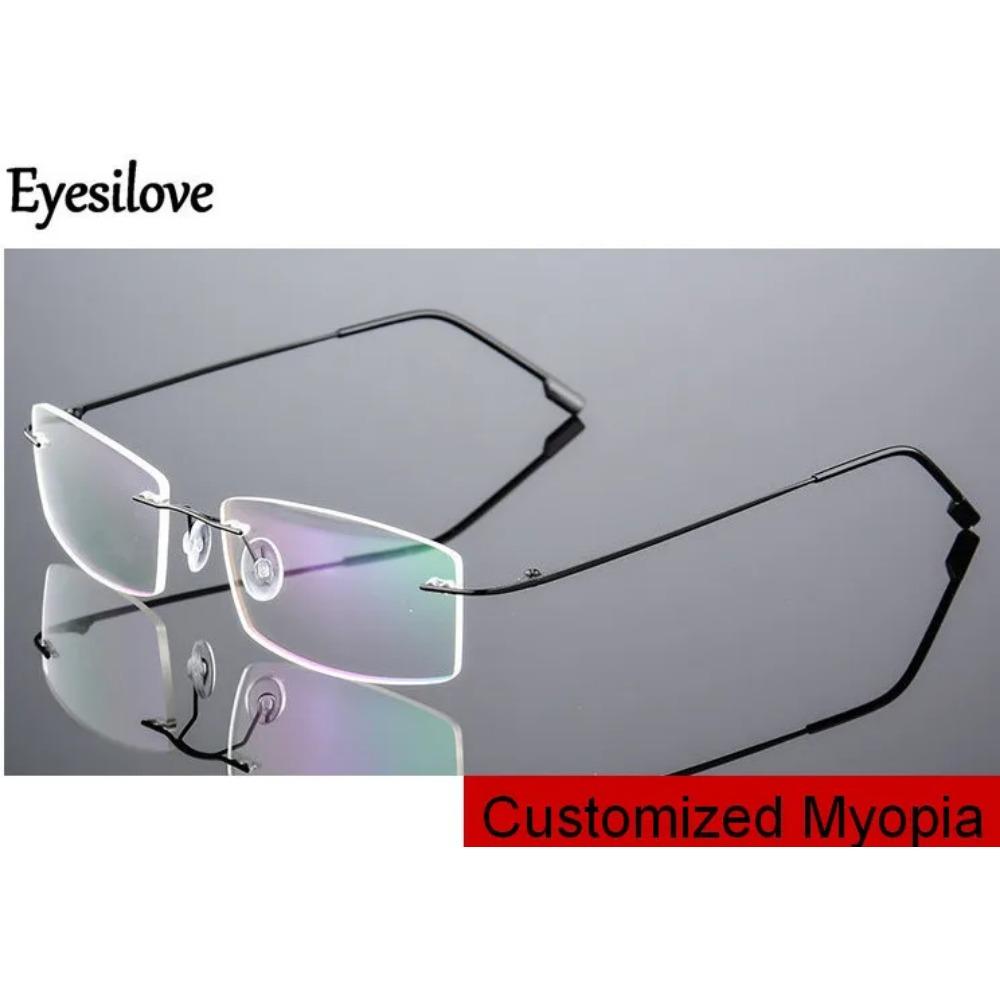 Anti-blue light rimless prescription glasses men women titanium myopia glasses short-sighted eyeglasses reading glasses eyewear