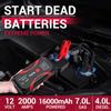 208 Car Battery Jump Starter, 2000A Peak, 12V Portable Jump Box for Motorcycle Up To 7L Gas & 4L Diesel, 3-in-1 Flashlight & Saf