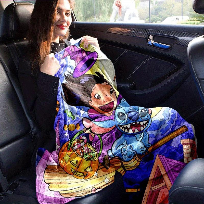 1pz Coperta con Stampa Stitch - Morbida, Coperta per Tutte le Stagioni per Soggiorno, Camera da Letto, Regalo Personalizzato con Adorabile Design Cartoon