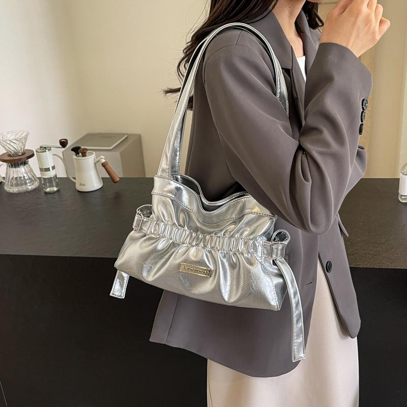 

Korean Pleated Hobo Bag High Quality Women s Shoulder Bag Brand Female Bag Large Capacity Simple Underarm Bag Ladies Tote Purses