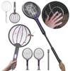 2-in-1 Mosquito Killer Lamp Multifunctional Angle Telescopic Mosquito Swatter Rechargeable Mosquito Swatter Electric Fly Swatter