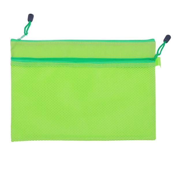 Colorful Large Pencil Case A4 Folder Document Zip Mesh Bag Pouch Purse school