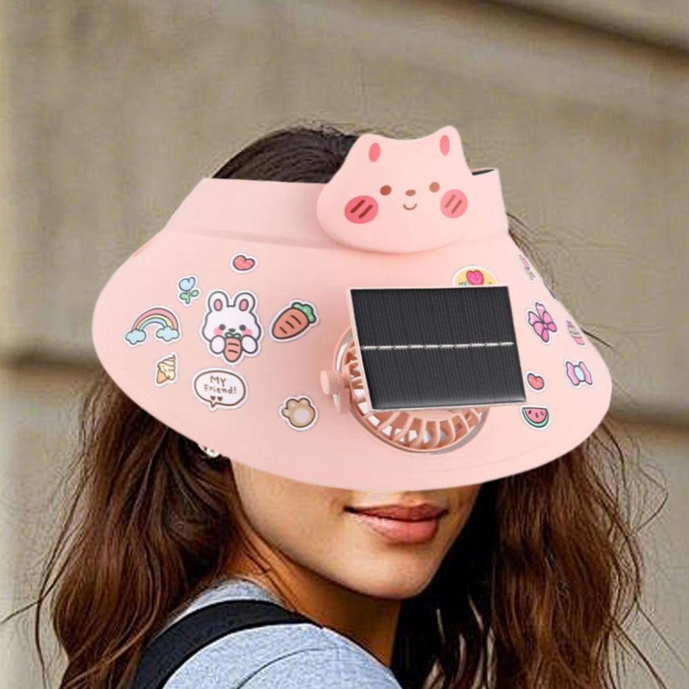 Cappello Ventilato Solare con Protezione Solare Visiera Portatile Cappello da Pesca Clima Caldo