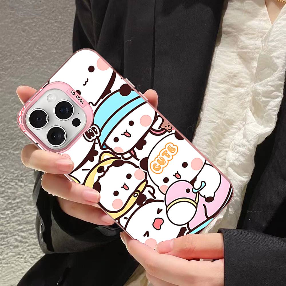 Cute Bubu Dudu Phone Case For IPhone 17 16 15 14 11 12 13 Pro Max Pro Plus Colored Silver Cover