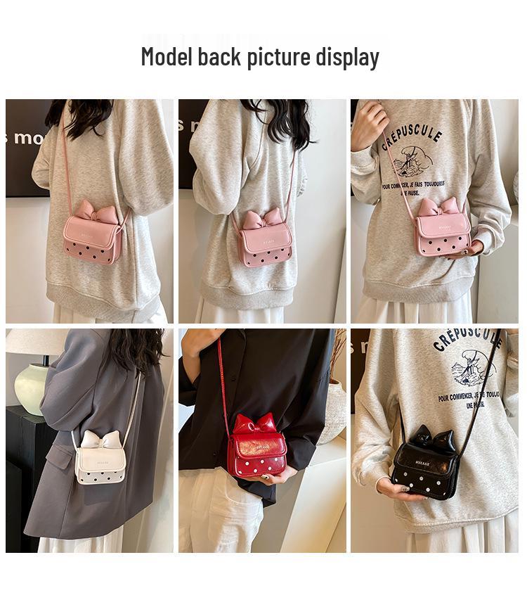 Children's Cute Bow Polka Dot Crossbody Bag with Coin Purse