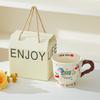 Creative cute dachshund ceramic mug couple cup water cup household coffee cup for friends birthday gift